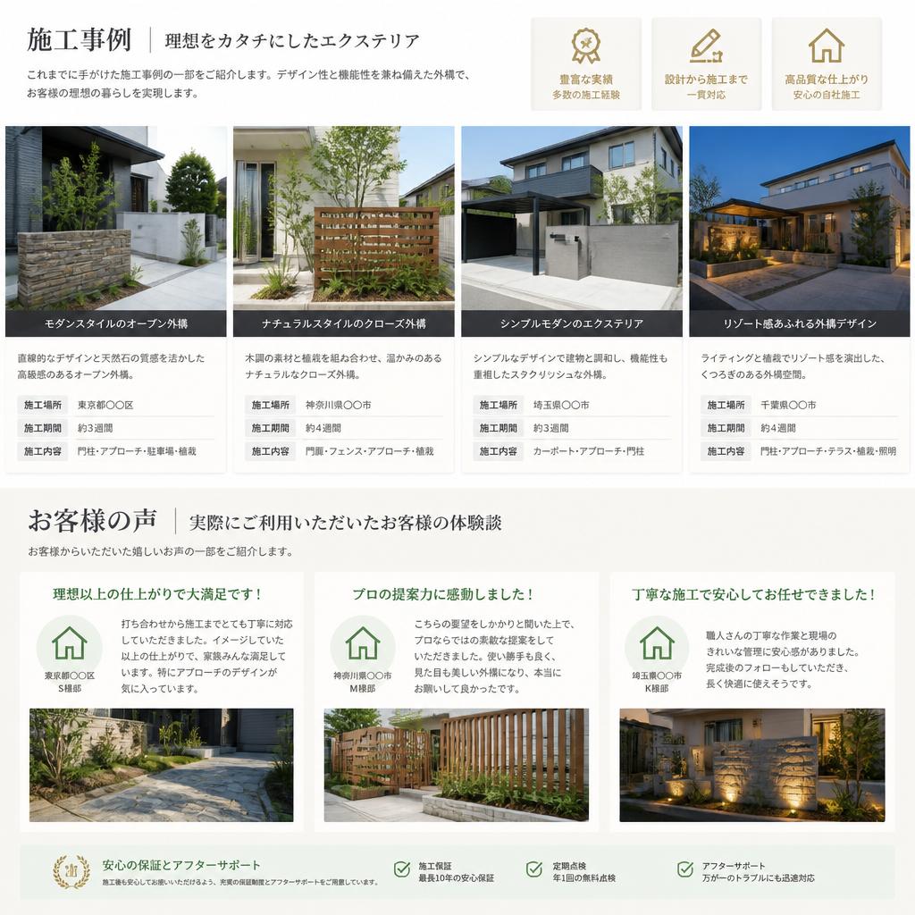 施工実績とお客様の声