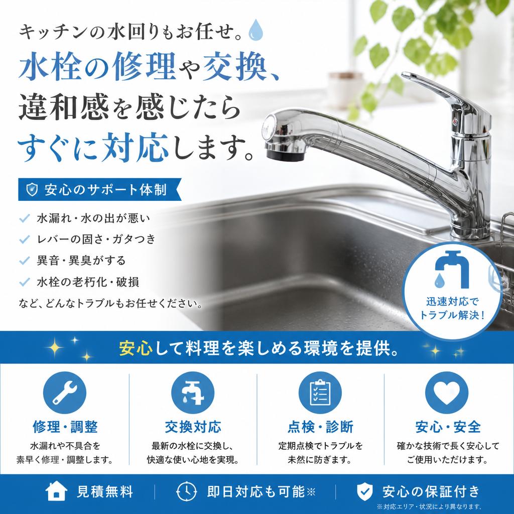 キッチン水栓修理の迅速サービス