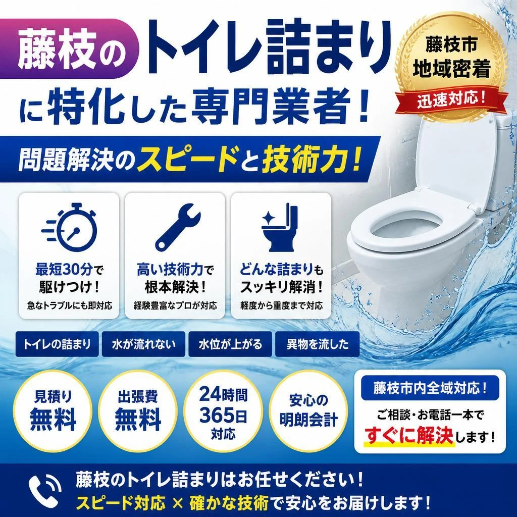 藤枝のトイレ詰まりに特化した専門業者！問題解決のスピードと技術力！