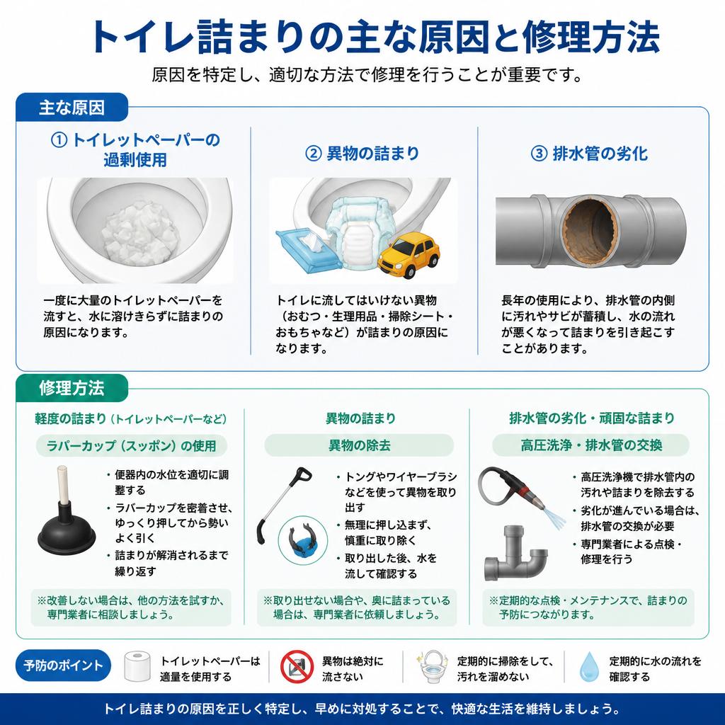 トイレ詰まりの原因とは？