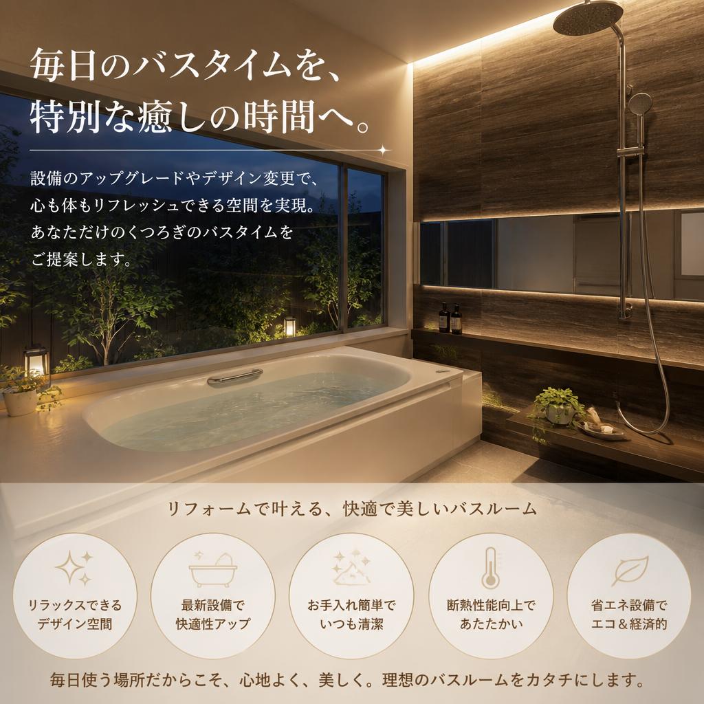 お風呂リフォームで安心と癒しを