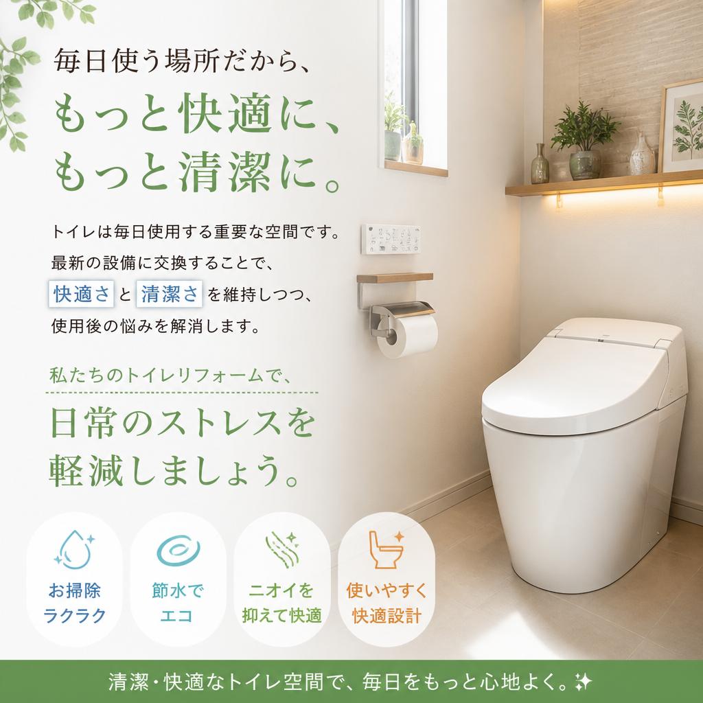 トイレリフォームで快適さを損なわない