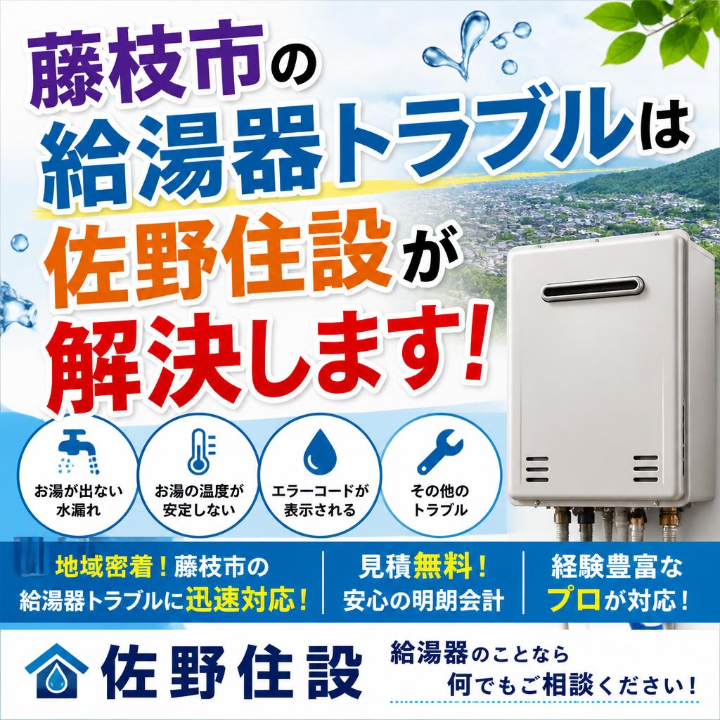 藤枝市の給湯器トラブルは佐野住設が解決します！