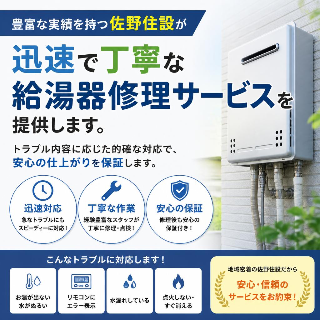 佐野住設の給湯器修理サービス