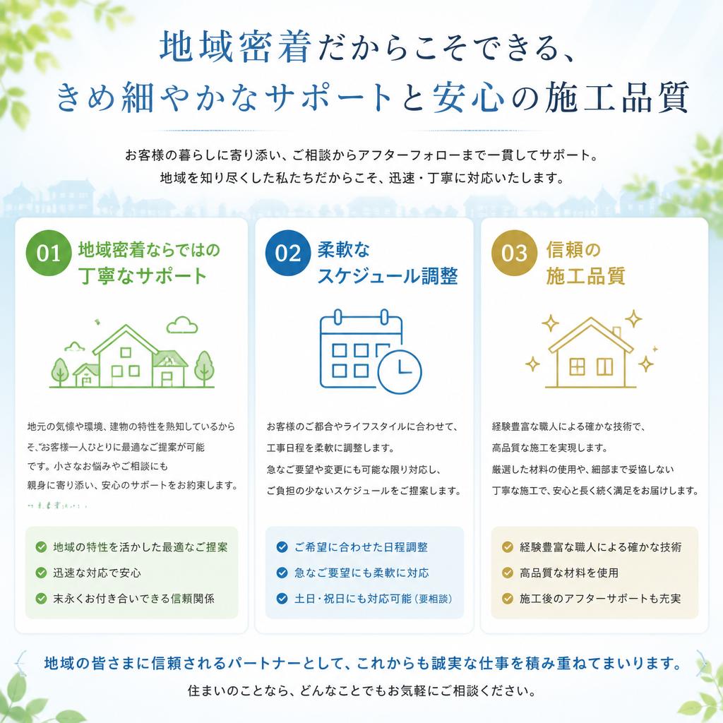 選ばれる理由—佐野住設の特徴