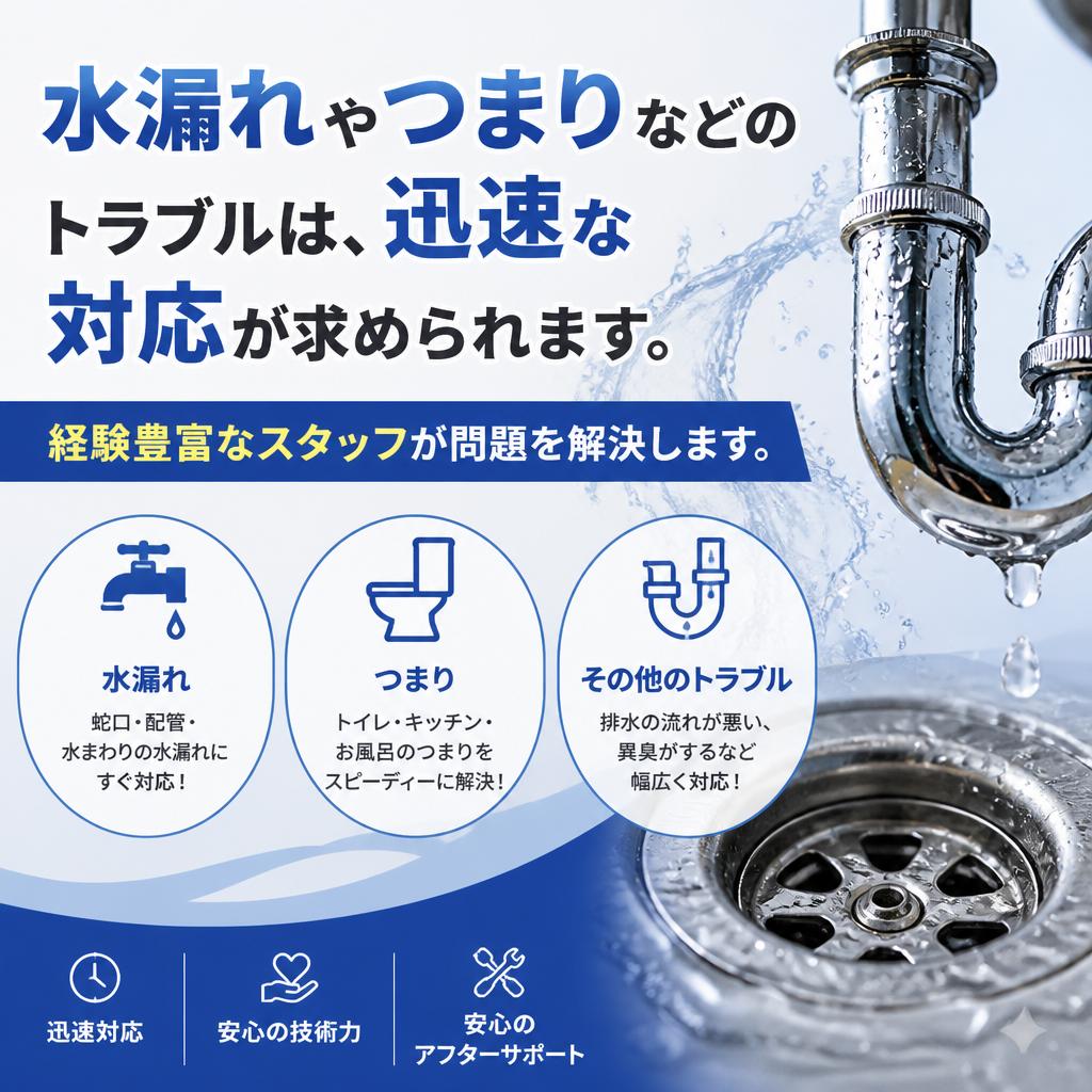 水回りトラブルの即対応