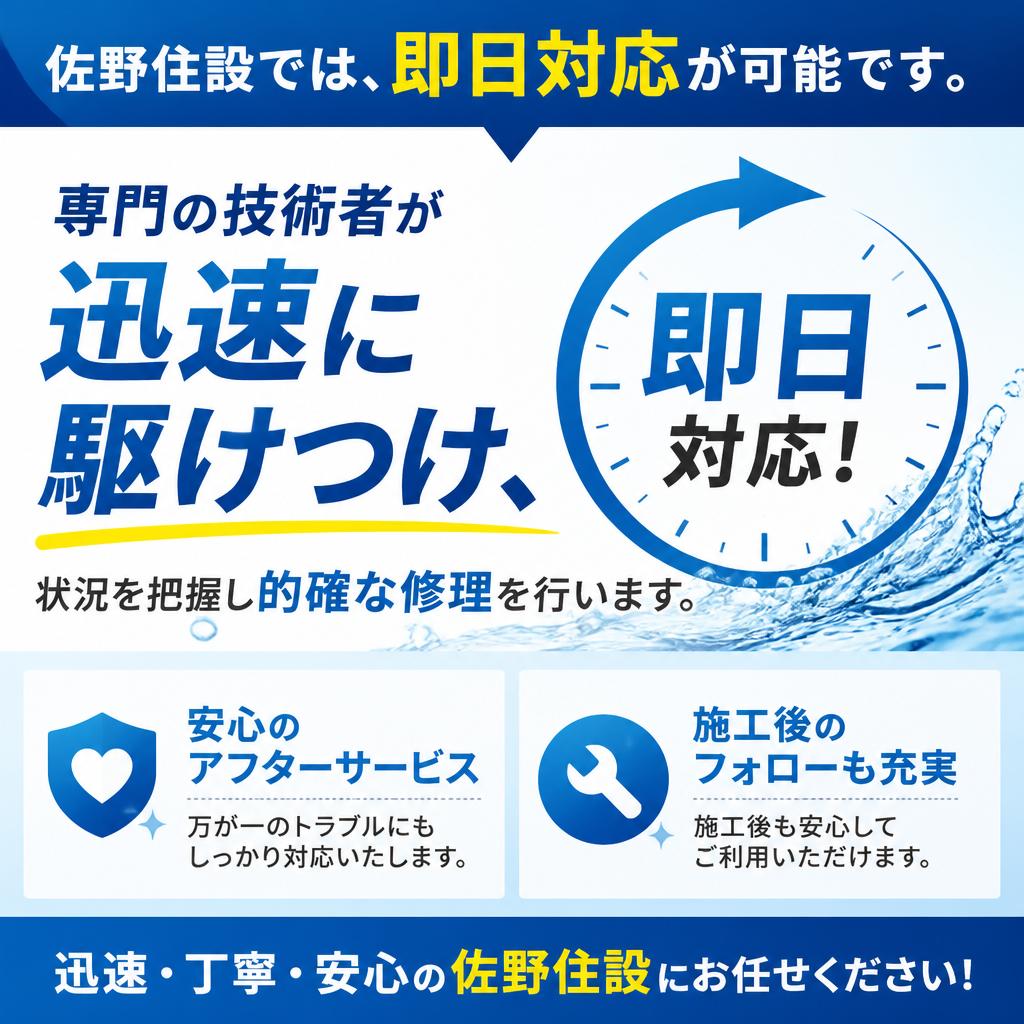 2. ここが違う！佐野住設の水漏れ修理
