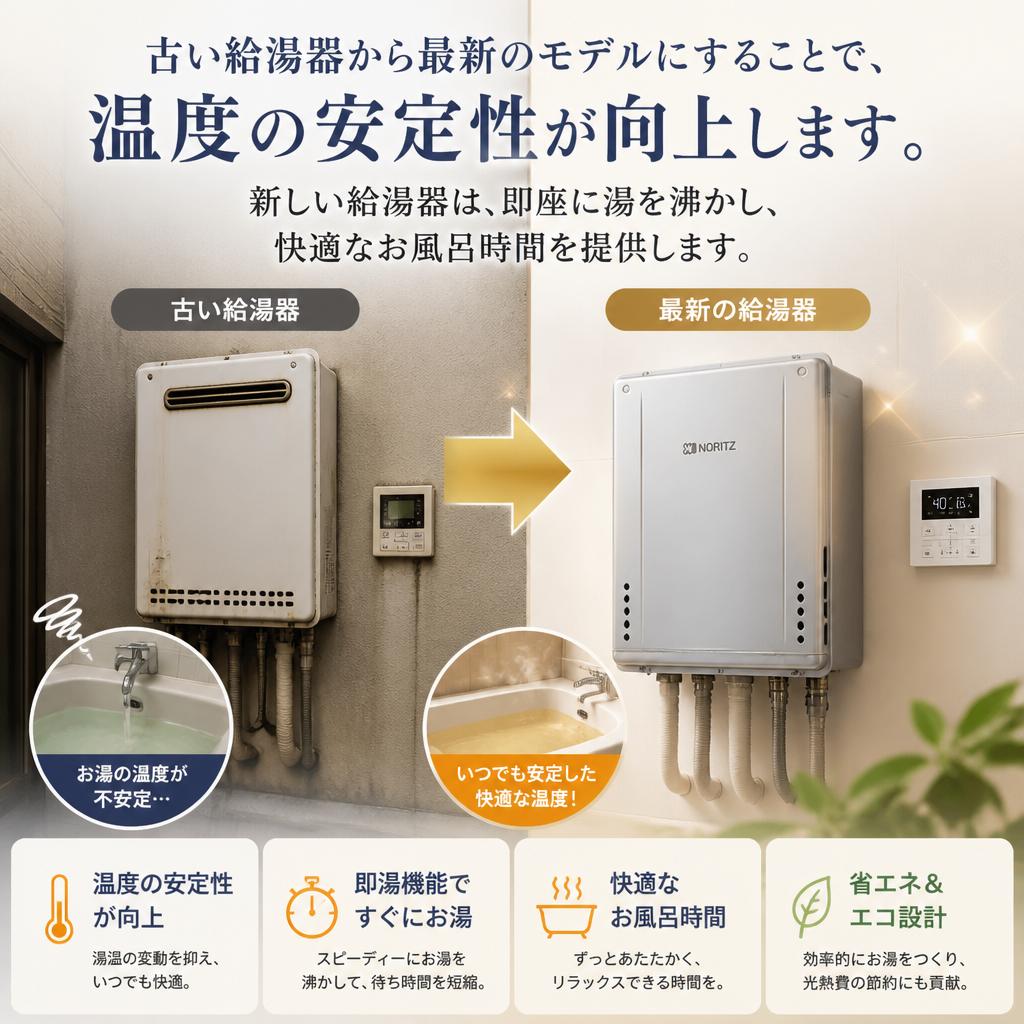 給湯器の交換がもたらす快適な温度