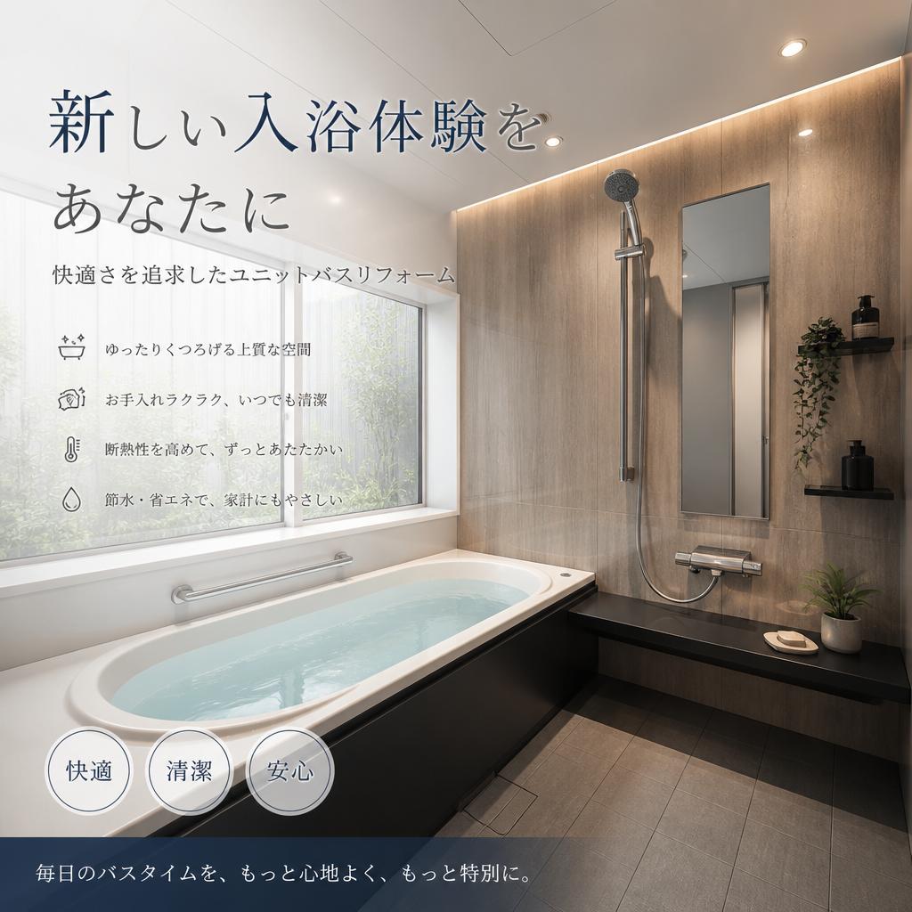 新しい入浴体験をあなたに｜快適さを追求したユニットバスリフォーム
