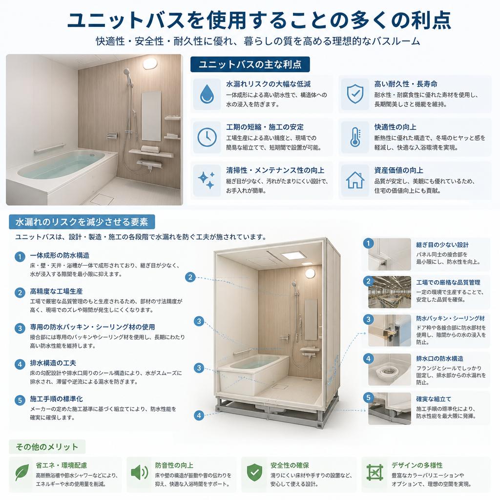 ユニットバスのメリットとは？