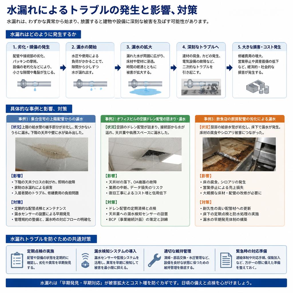 水漏れトラブルの事例