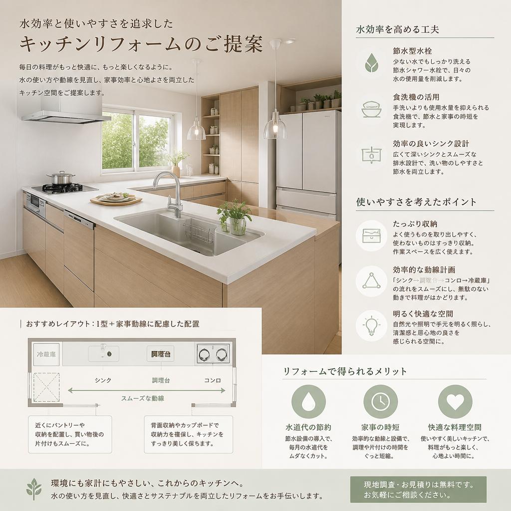 キッチンリフォームでの水回り改善