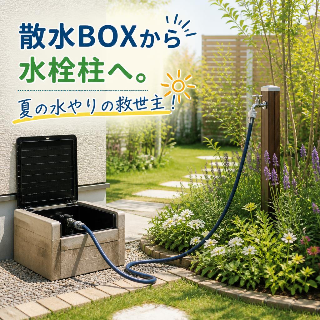 散水BOXから水栓柱へ。夏の水やりの救世主！