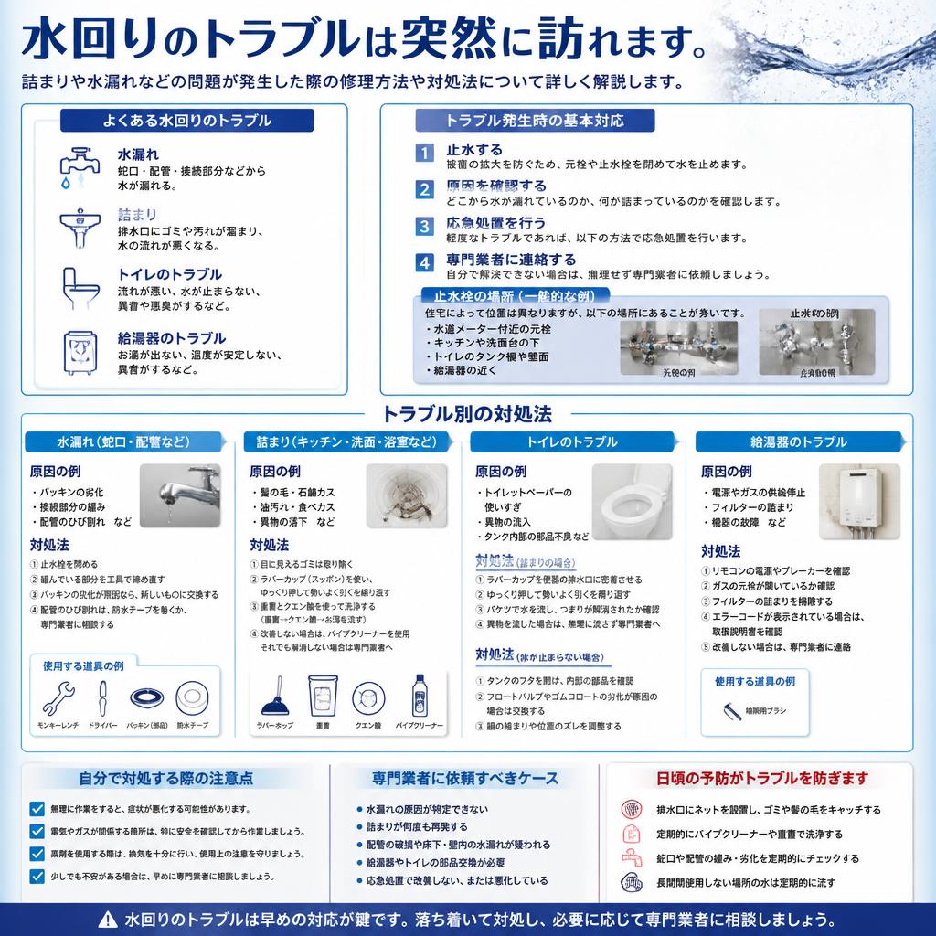 水回りトラブルが発生したらどうする？
