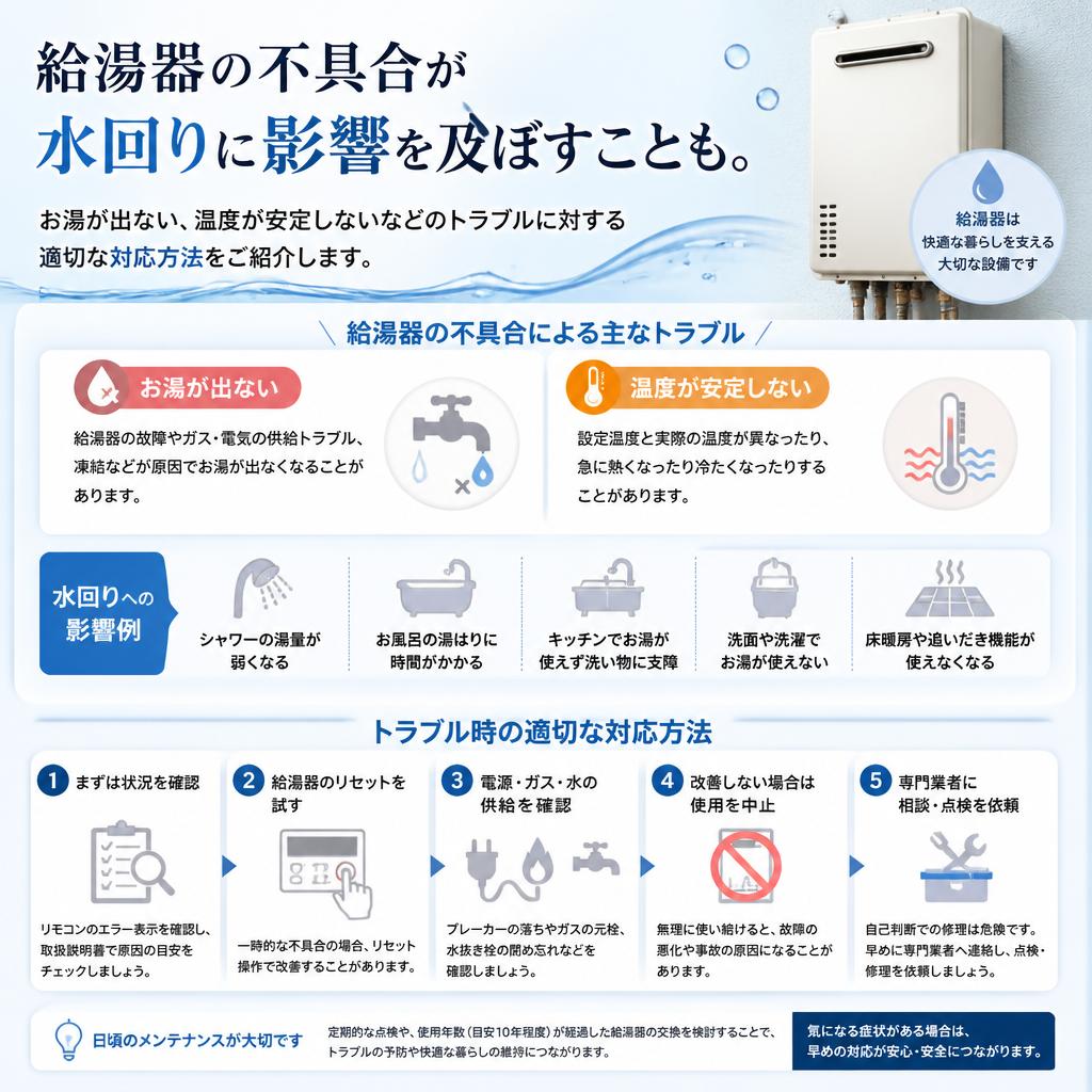 給湯器も水回りの重要な設備