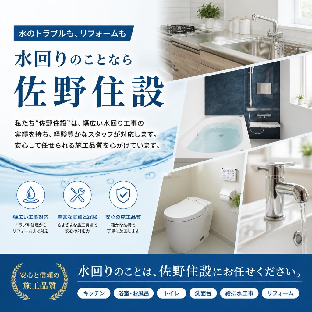 安心して使える水回り工事の専門家