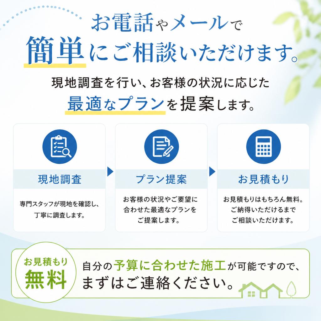無料見積もりで安心スタート!