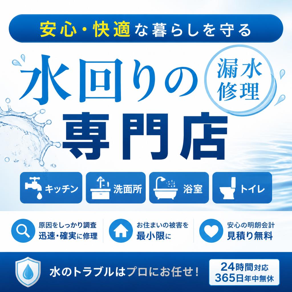 安心・快適な暮らしを守る水回りの漏水修理専門店