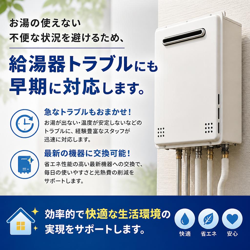 給湯器の交換・修理もお任せ