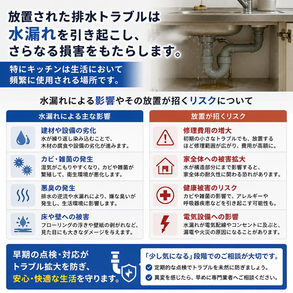 水漏れのリスクとその影響