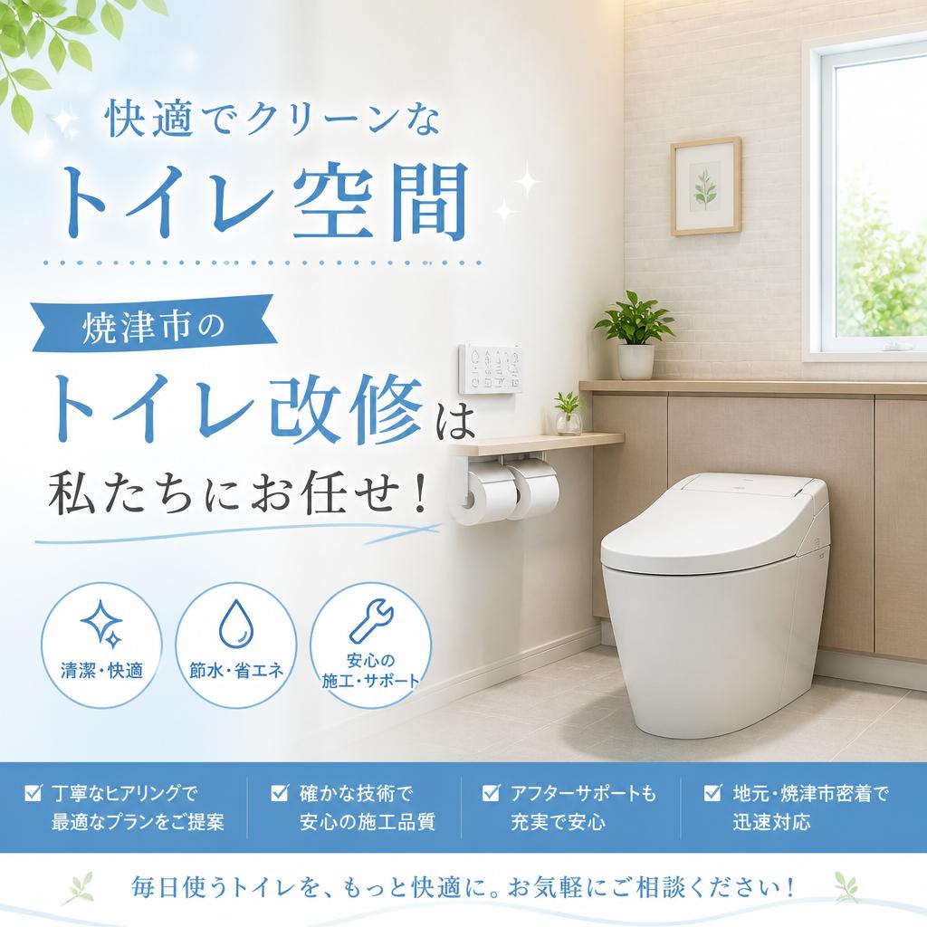快適でクリーンなトイレ空間、焼津市のトイレ改修は私たちにお任せ！