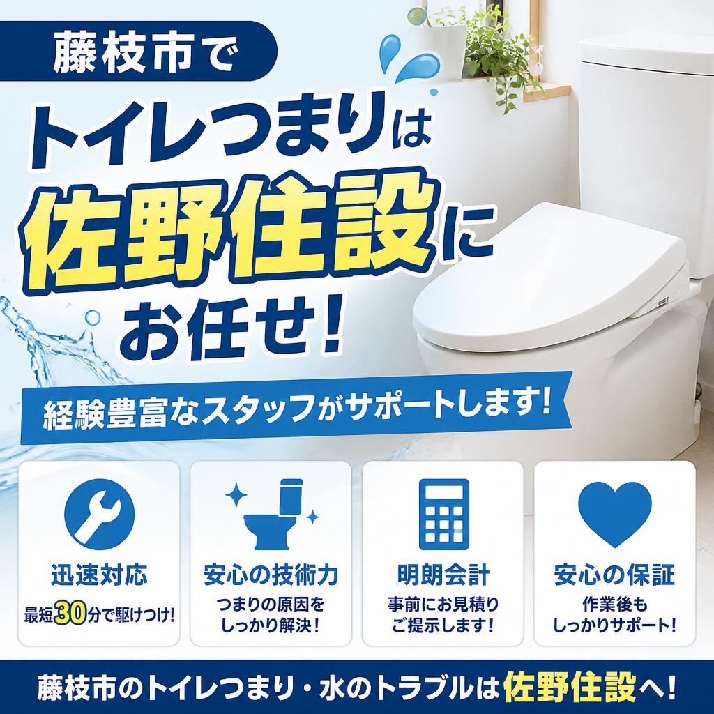 藤枝市でトイレつまりは佐野住設にお任せ！経験豊富なスタッフがサポートします！
