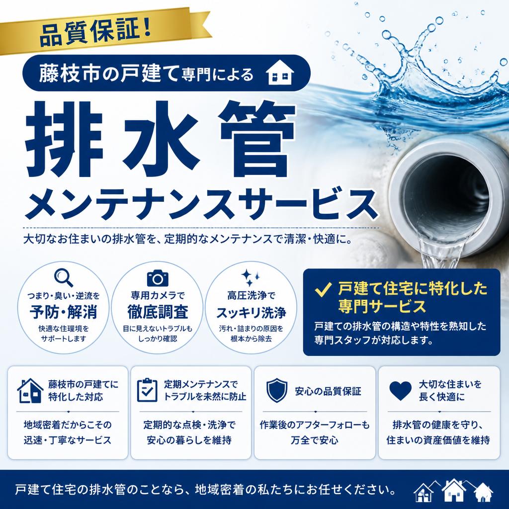 品質保証！藤枝市の戸建て専門による排水管メンテナンスサービス