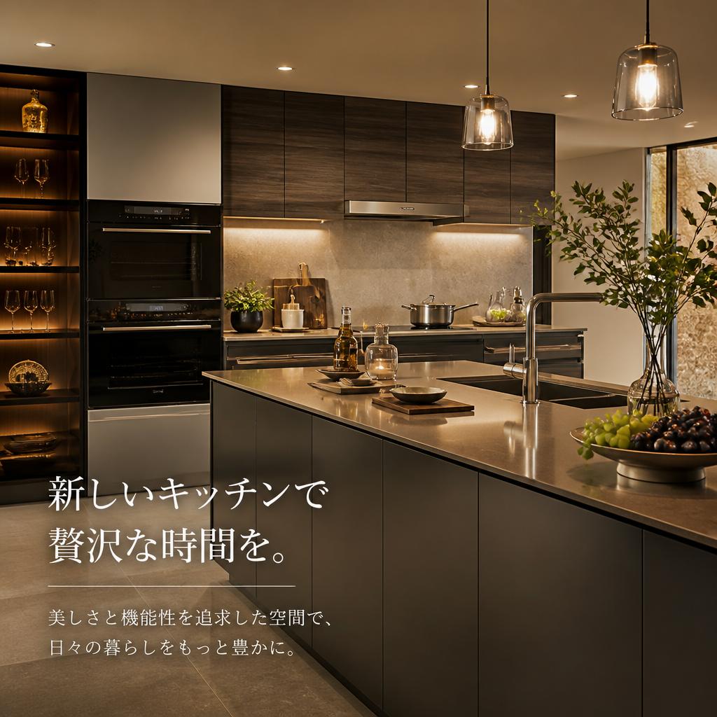 新しいキッチンで贅沢な時間を。