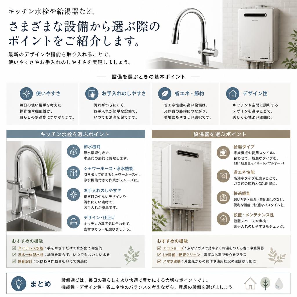 キッチン設備の選び方