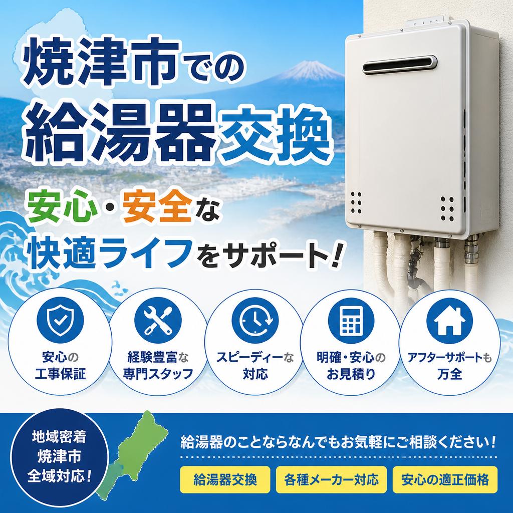 「焼津市での給湯器交換、安心・安全な快適ライフをサポート！」