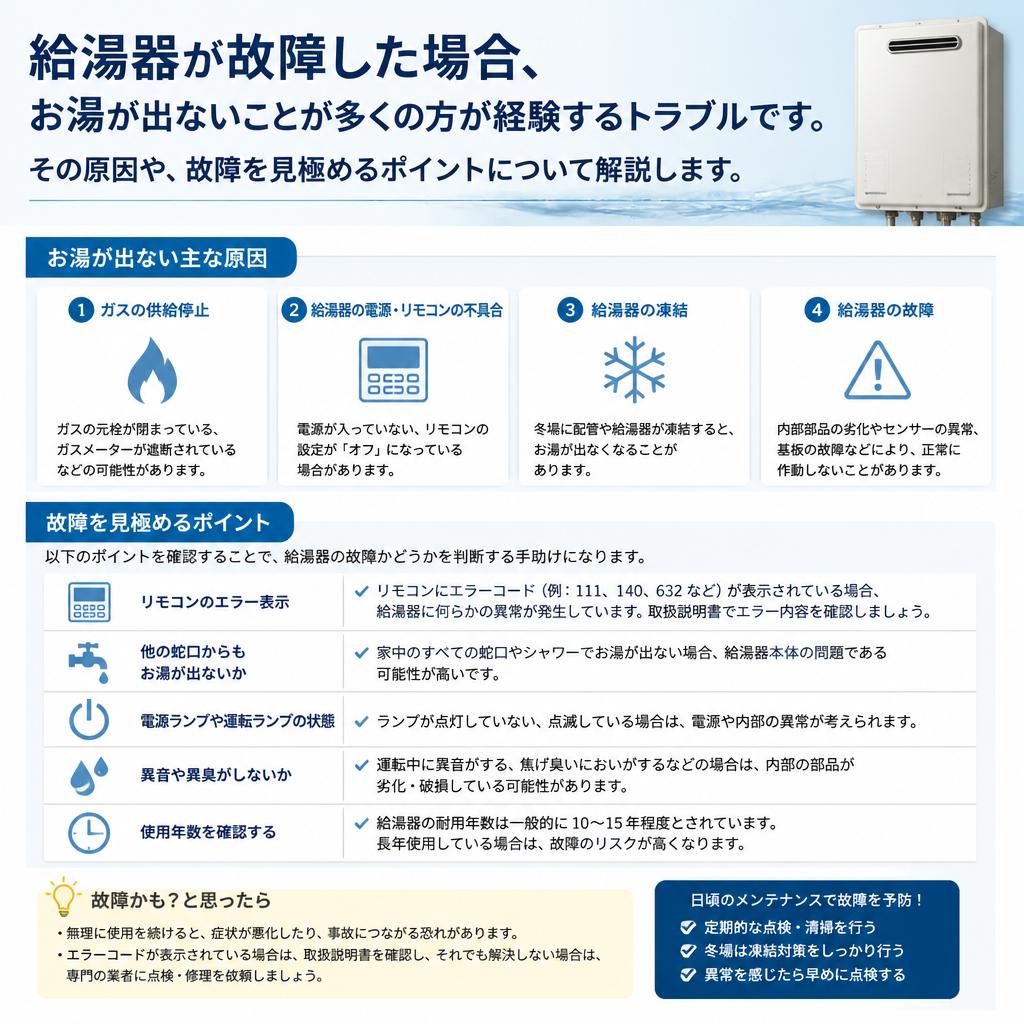 お湯が出ない！その理由は？