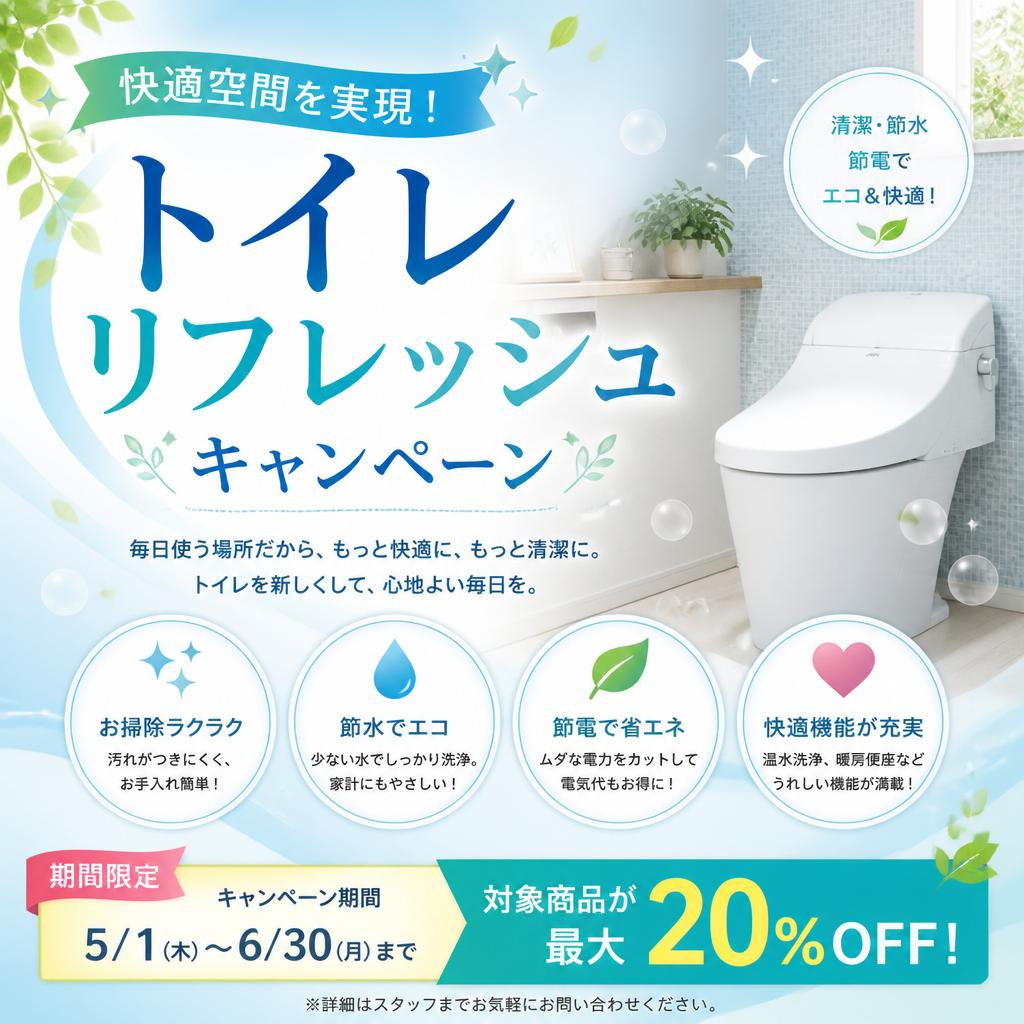 快適空間を実現！トイレリフレッシュキャンペーン
