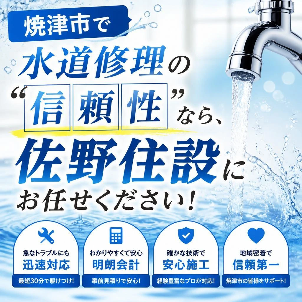 焼津市で水道修理の信頼性なら、佐野住設にお任せください！