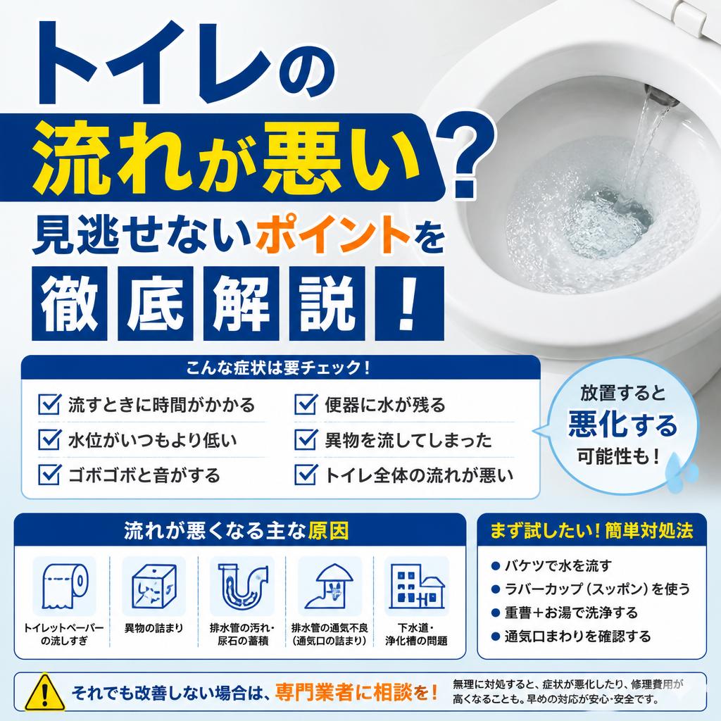 トイレの流れが悪い？見逃せないポイントを徹底解説！