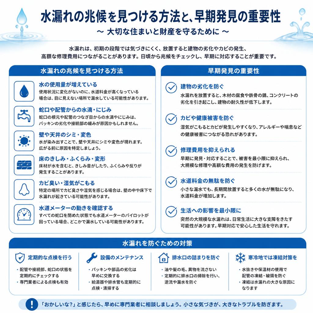 3. 水漏れの見つけ方とその対策