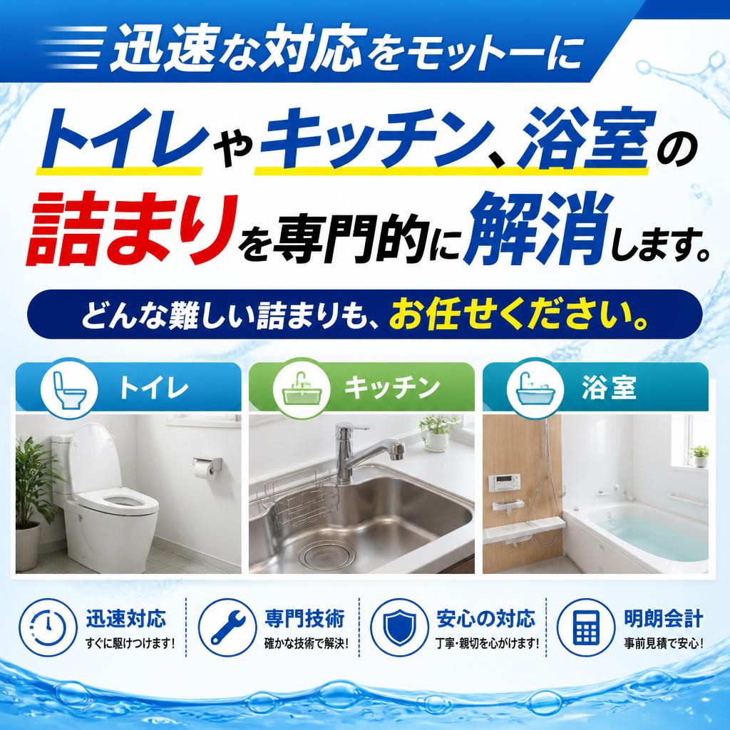 超スピード対応！詰まりのプロフェッショナル
