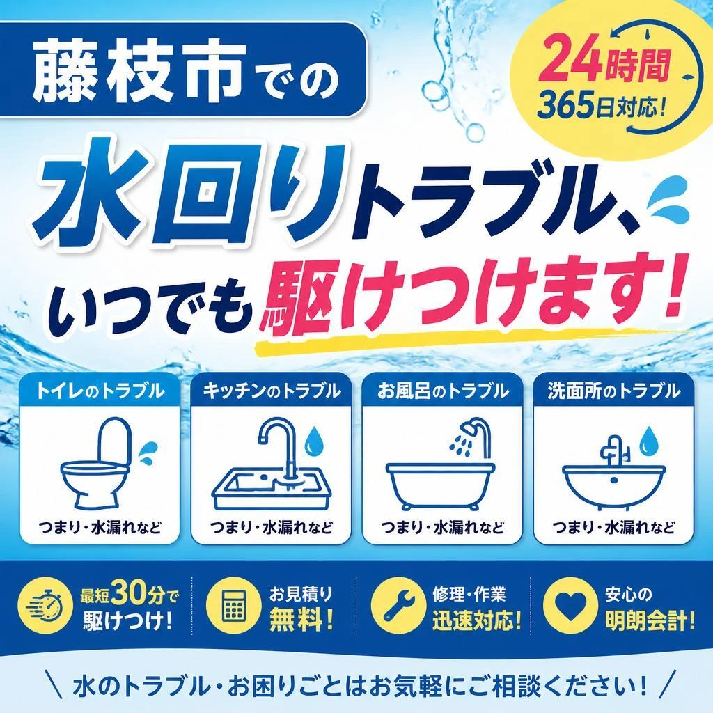 藤枝市での水回りトラブル、いつでも駆けつけます！