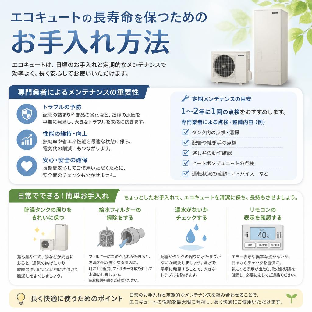 エコキュートのお手入れ方法
