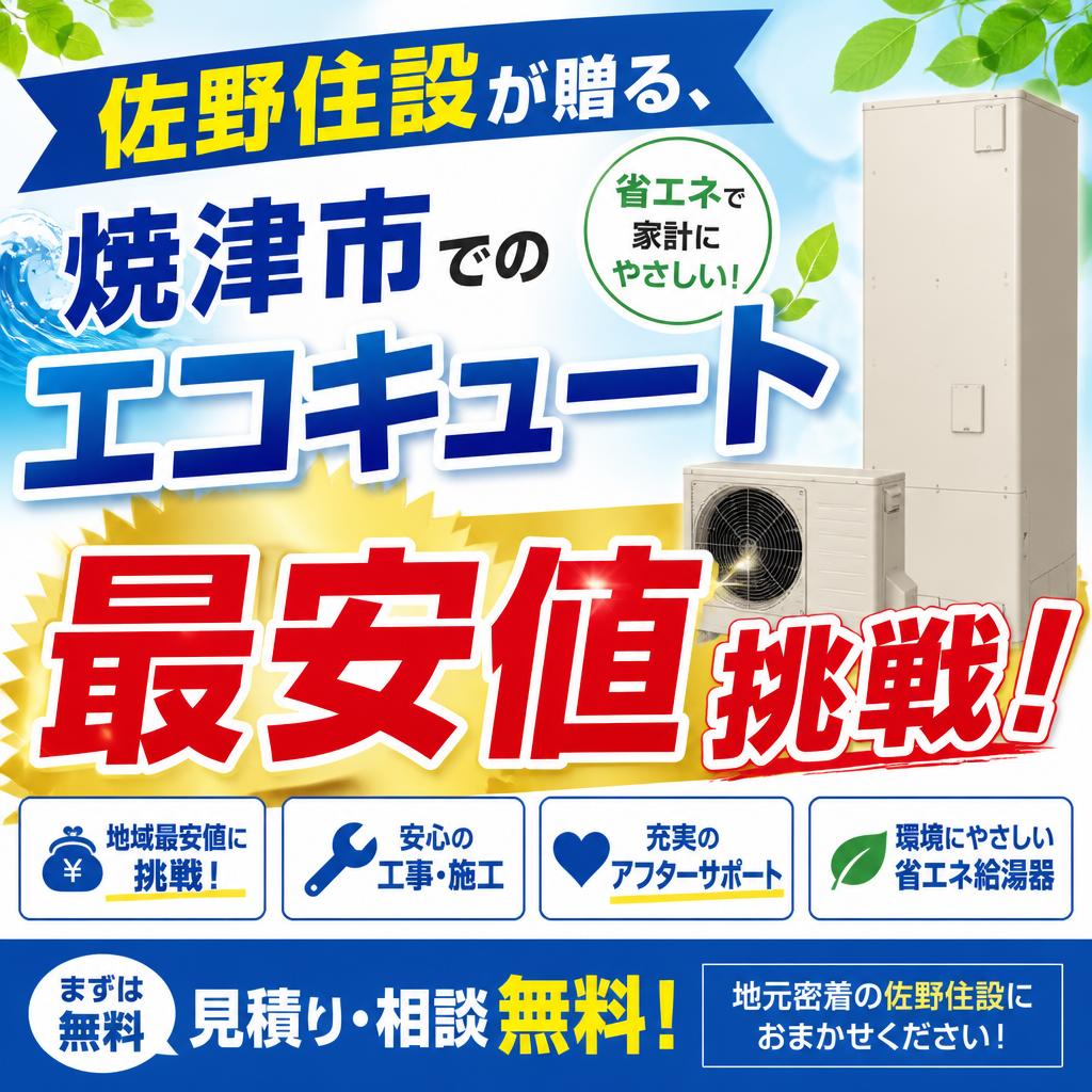 佐野住設が贈る、焼津市でのエコキュート最安値挑戦！