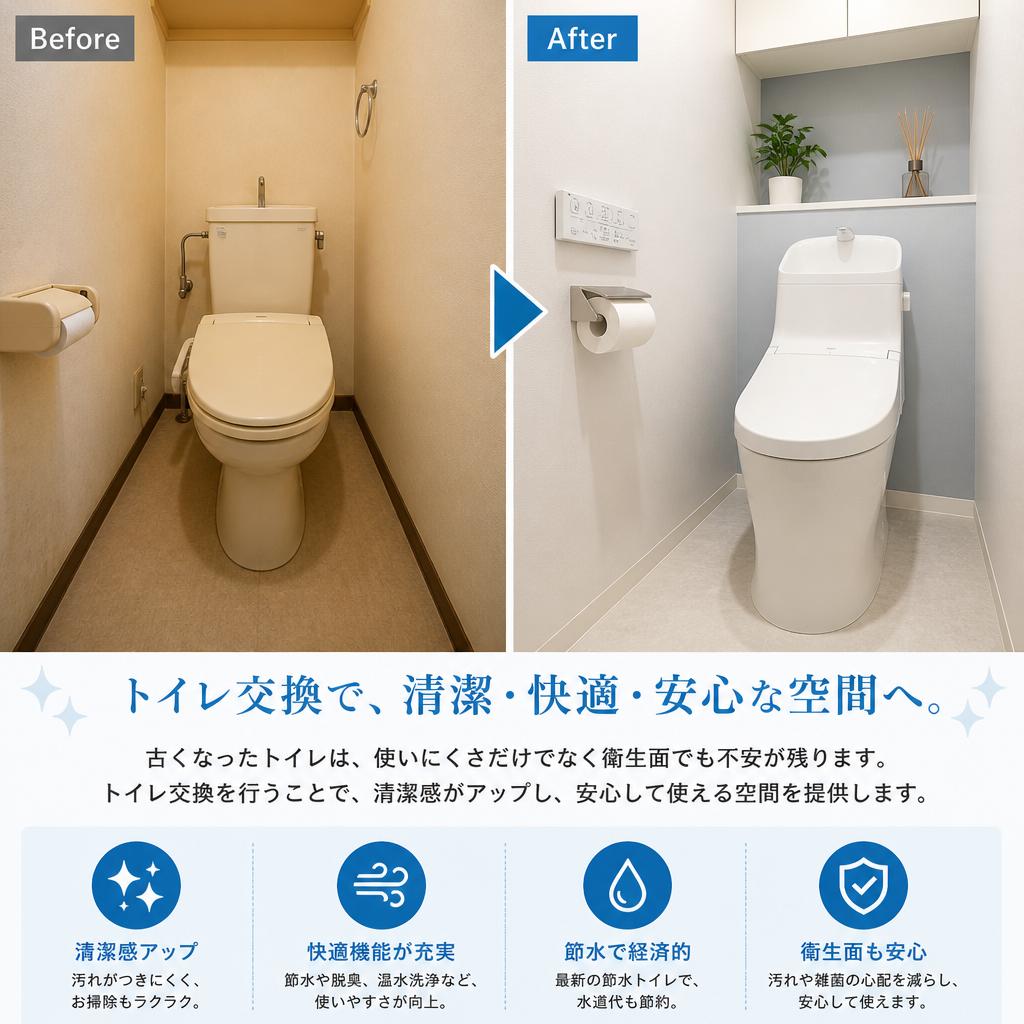 トイレ交換で清潔感をアップ!