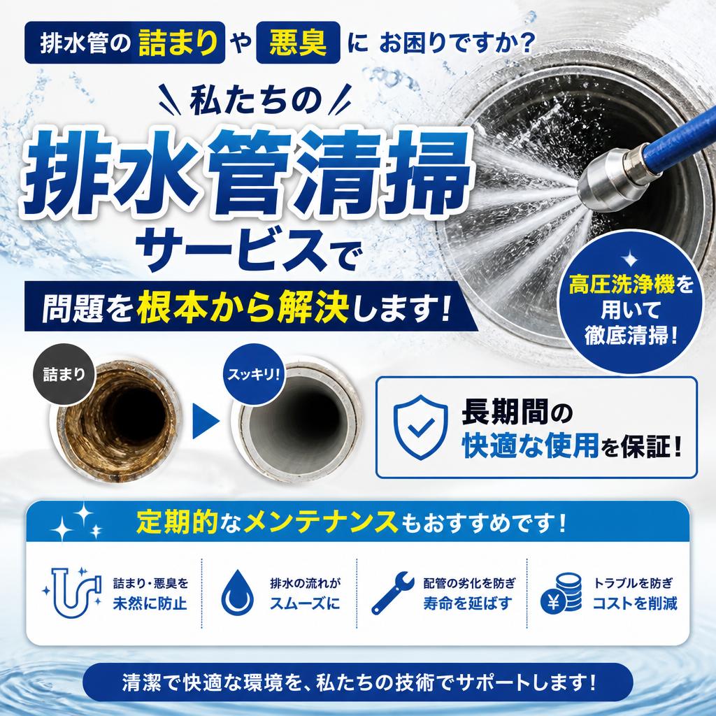 排水管清掃｜悪臭やつまり की予防に