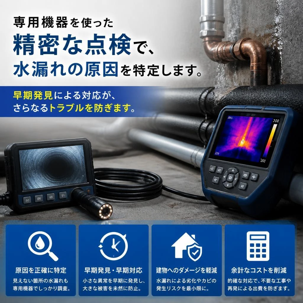 水漏れ原因の徹底調査