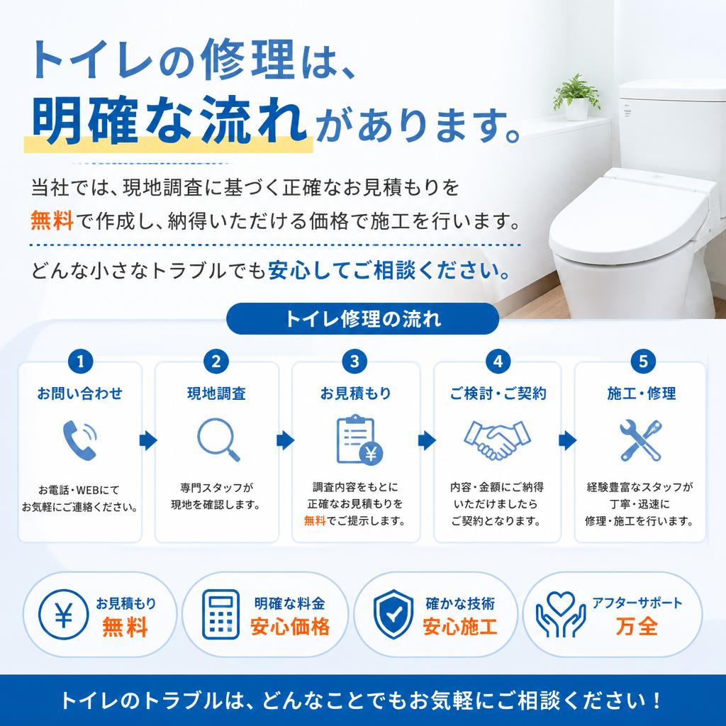 トイレ修理の流れと費用