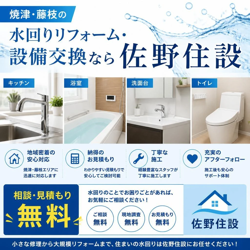 焼津・藤枝の水回りリフォーム・設備交換なら佐野住設｜相談・見積もり無料