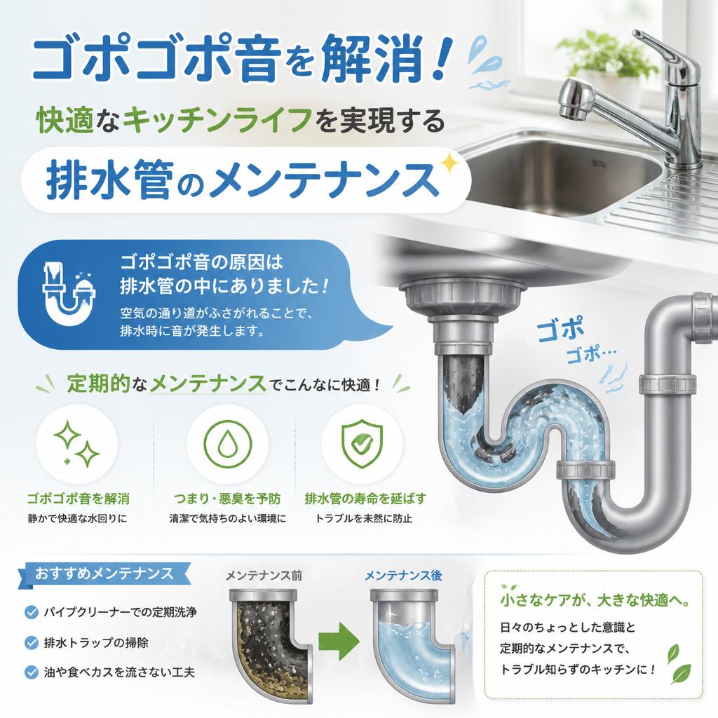 ゴポゴポ音を解消！快適なキッチンライフを実現する排水管のメンテナンス