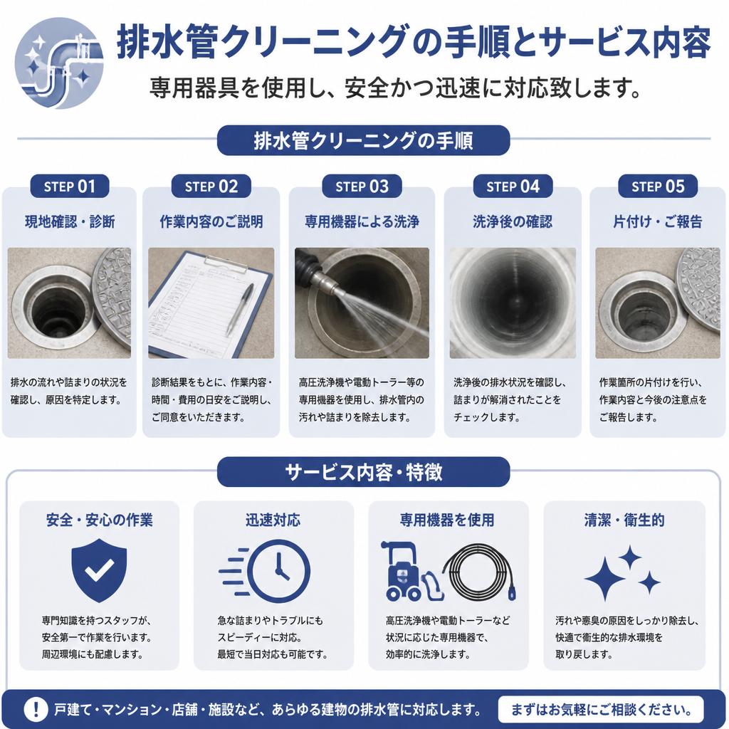 専門業者による排水管クリーニング