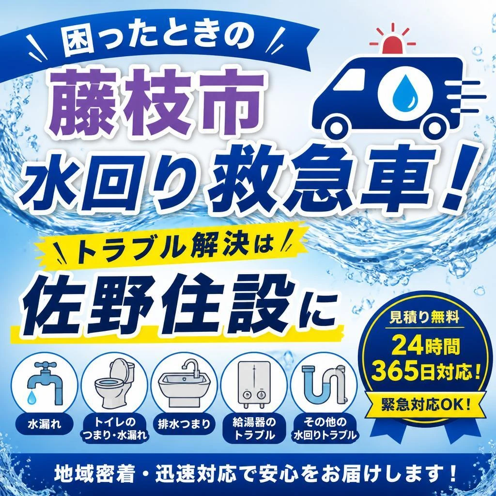 困ったときの藤枝市水回り救急車！トラブル解決は佐野住設に