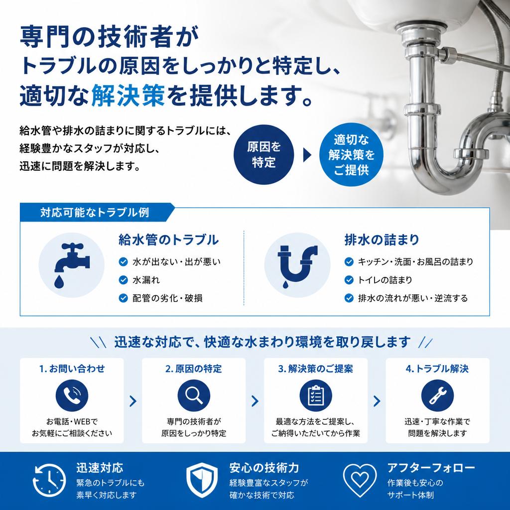 給水管・排水詰まりの徹底調査
