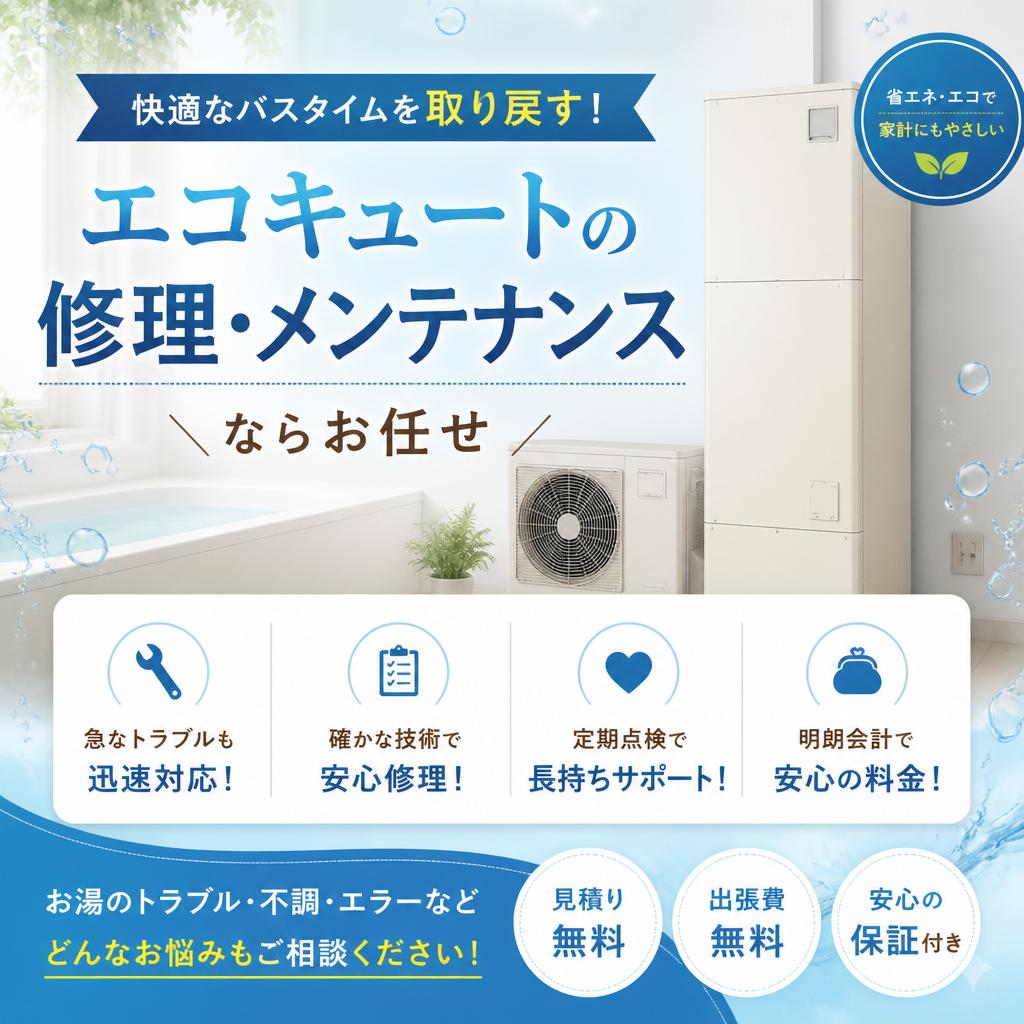快適なバスタイムを取り戻す！エコキュートの修理・メンテナンスならお任せ