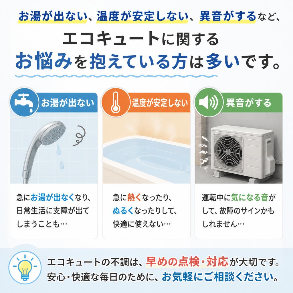 エコキュートの一般的なトラブル